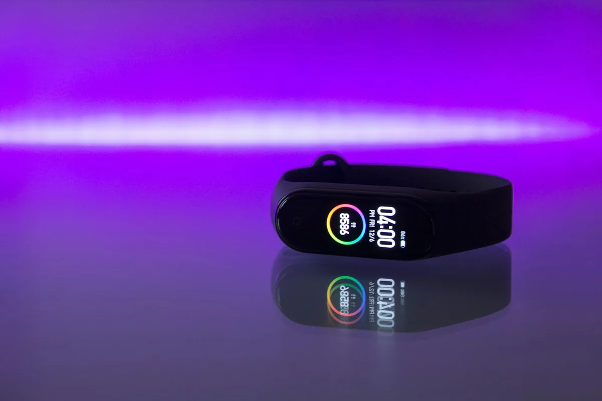 Fitness tracker on a wrist